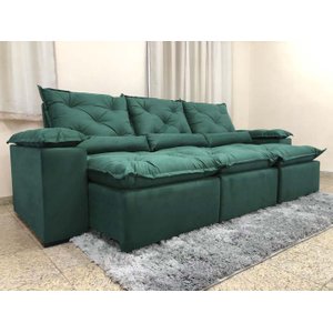 Sofá 4 e 5 Lugares 3,20m Retrátil e Reclinável Alpoim Estofados Athenas:verde