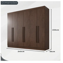 Ver imagem 2 de Guarda Roupa Casal 6 Portas 6 Gavetas Olimpia - Móveis Valverde - New Canion
