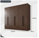 Ver imagem 2 de Guarda Roupa Casal 6 Portas 6 Gavetas Olimpia - Móveis Valverde - New Canion