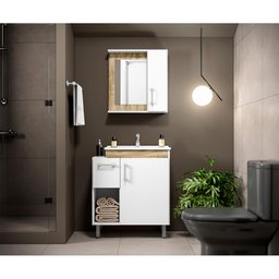 Conjunto de Banheiro Jaeli JB-700, Branco e Cartagena, 70 cm - 2