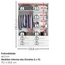 Ver imagem 3 de Guarda Roupa Solteiro 4 Portas com Espelho Mari 154x231 cm Branco Absoluto Zanz