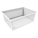 Ver imagem 3 de Kit 2 Cestos Organizador Crippa Grande Branco Retangular Escritório Closet Banheiro Lavanderia
