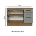 Ver imagem 7 de Balcão de Pia Cozinha 2 Portas e 3 Gavetas (com Tampo) Rustic/cinza Agata Madesa Rustic/cinza