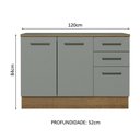 Ver imagem 5 de Balcão de Pia Cozinha 2 Portas e 3 Gavetas (com Tampo) Rustic/cinza Agata Madesa Rustic/cinza