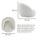 Ver imagem 3 de Poltrona Decorativa Organica Joy Base Giratoria Boucle Tce 1010 Moll