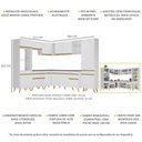 Ver imagem 4 de Armário de Cozinha Completa de Canto Veneza Multimóveis V2047 Branco/dourado