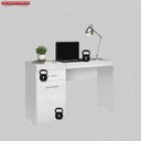 Ver imagem 5 de Escrivaninha Mesa Escritório Vitória 1 Gaveta 1 Porta 120cm Branco