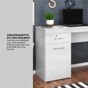 Ver imagem 6 de Escrivaninha Mesa Escritório Vitória 1 Gaveta 1 Porta 120cm Branco