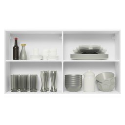 Armário De Cozinha Aéreo 100% MDF 120 cm Portas Branco Brilho Acordes Madesa - 4