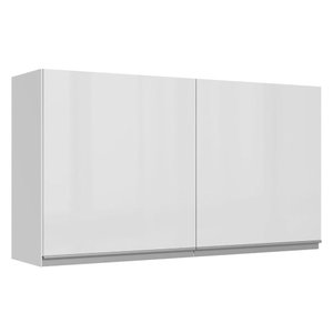 Armário De Cozinha Aéreo 100% MDF 120 cm Portas Branco Brilho Acordes Madesa