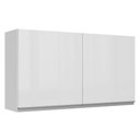 Ver imagem 1 de Armário De Cozinha Aéreo 100% MDF 120 cm Portas Branco Brilho Acordes Madesa