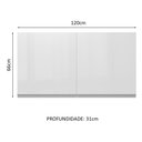 Ver imagem 3 de Armário De Cozinha Aéreo 100% MDF 120 cm Portas Branco Brilho Acordes Madesa