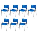 Ver imagem 2 de Cadeira Iso Base Cinza Escola, Escritório Azul Kit 7 Un