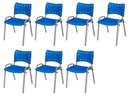 Ver imagem 2 de Cadeira Iso Base Cinza Escola, Escritório Azul Kit 7 Un