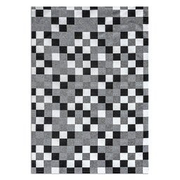 Tapete Jacquard Sala Quarto Látex 1,35 M X 2,00 M Pequeno Emborrachado Antiderrapante Pixel Preto - 3