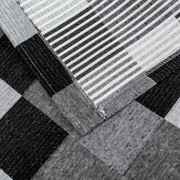 Tapete Jacquard Sala Quarto Látex 1,35 M X 2,00 M Pequeno Emborrachado Antiderrapante Pixel Preto - 6