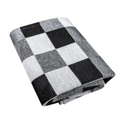 Tapete Jacquard Sala Quarto Látex 1,35 M X 2,00 M Pequeno Emborrachado Antiderrapante Pixel Preto - 4