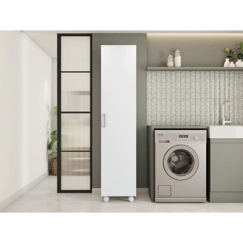 Armário Multiuso Vassoureiro com Rodízios 1 Porta