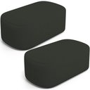 Ver imagem 1 de Kit 02 Puffs Decorativos Orgânicos para Living Quarto 100cm Doha W01 Linho Verde Musgo - Lyam Decor