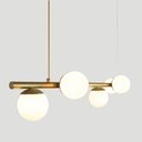 Ver imagem 7 de Lustre Pendente Figo Ouro - 6 Globos Esfera de Vidro Branco