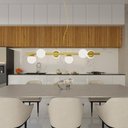 Ver imagem 5 de Lustre Pendente Figo Ouro - 6 Globos Esfera de Vidro Branco