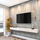 Ver imagem 1 de Rack Suspenso para TV até 75 Polegadas MDF 200cm 3 Portas Off White Dior