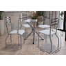 Conjunto: Mesa de Cozinha Volga c/ Tampo Vidro 95cm + 4 Cadeiras Portugal Cromada/Branco - - 1