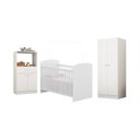 Ver imagem 2 de Quarto Infantil Completo com Berço Guarda-roupa e Cômoda Multimóveis Mp4358 Branco
