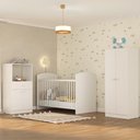 Ver imagem 1 de Quarto Infantil Completo com Berço Guarda-roupa e Cômoda Multimóveis Mp4358 Branco