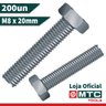 200 PEÇAS - PARAFUSO SEXTAVADO M8 X 20MM CL 8.8 ZINCO BRANCO - 2