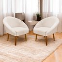 Ver imagem 2 de Kit 2 Poltronas Decorativa para Sala Recepção Manicure Consultório Stella Suede