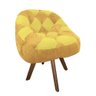 Poltrona Paloma Giratória Madeira Suede Mostarda e Suede Amarelo - 2