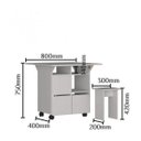 Ver imagem 5 de Mesa de Jantar 4 Lugares Quadrado Tampo Dobrável MDP Branco