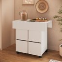 Ver imagem 4 de Mesa de Jantar 4 Lugares Quadrado Tampo Dobrável MDP Branco