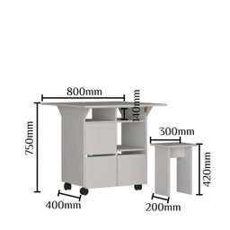 Mesa de Jantar 4 Lugares Quadrado Tampo Dobrável MDP - 5