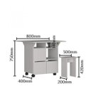 Ver imagem 5 de Mesa de Jantar 4 Lugares Quadrado Tampo Dobrável MDP