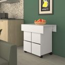 Ver imagem 3 de Mesa de Jantar 4 Lugares Quadrado Tampo Dobrável MDP Branco
