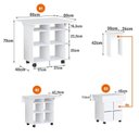 Ver imagem 3 de Mesa de Jantar 4 Lugares Quadrado Tampo Dobrável MDP Branco