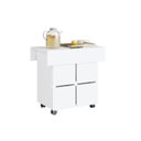 Ver mais imagens de Mesa de Jantar 4 Lugares Quadrado Tampo Dobrável MDP Branco