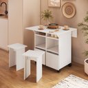 Ver imagem 5 de Mesa de Jantar 4 Lugares Quadrado Tampo Dobrável MDP Branco