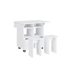Ver imagem 7 de Mesa de Jantar 4 Lugares Quadrado Tampo Dobrável MDP Branco