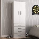 Ver imagem 1 de Guarda-Roupa Solteiro 2 Portas 4 Gavetas Yescasa