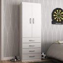 Ver imagem 1 de Guarda-Roupa Solteiro 2 Portas 4 Gavetas Yescasa
