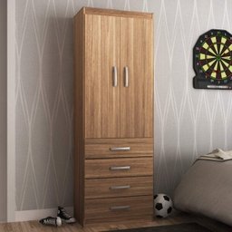 Guarda Roupa Solteiro 2 Portas 4 Gavetas Yescasa - 1 Guarda Roupa Solteiro 2 Portas 4 Gavetas Yescasa - 1