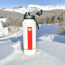 Garrafa Térmica Aço Inox 1 Litro Plus Branca com Listra - Minicool - 7