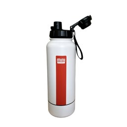 Garrafa Térmica Aço Inox 1 Litro Plus Branca com Listra - Minicool - 4