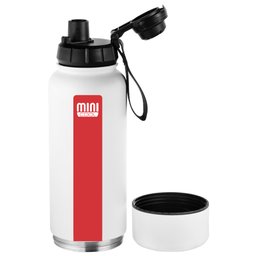 Garrafa Térmica Aço Inox 1 Litro Plus Branca com Listra - Minicool - 3