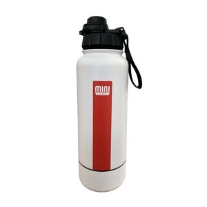 Garrafa Térmica Aço Inox 1 Litro Plus Branca com Listra - Minicool
