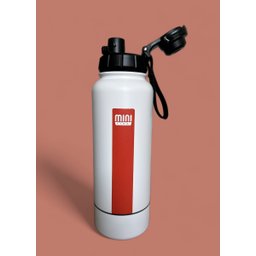 Garrafa Térmica Aço Inox 1 Litro Plus Branca com Listra - Minicool - 2