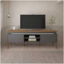 Ver imagem 1 de Rack Grafite/carvalho Tv De Até 75" Fio Led Madeira